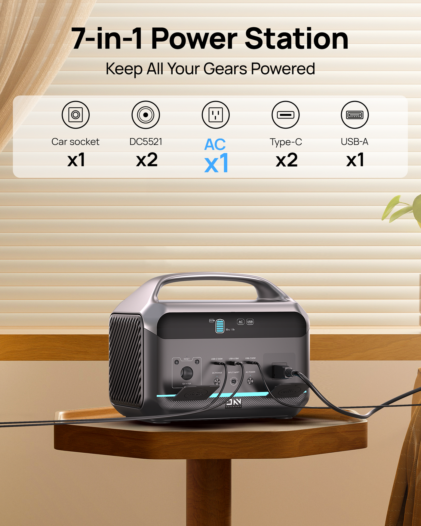DaranEner NEO600 Portable Power Station | 600W (1200W Peak) 576Wh RE