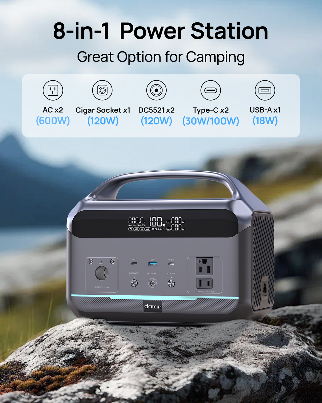 DaranEner NEOK Portable Power Station | 600W 288Wh – DaranEner