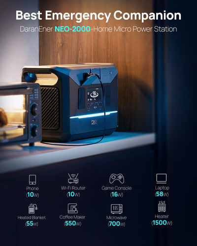 DaranEner NEO2000 Portable Power Station | 2000W 2073.6Wh (US Version)