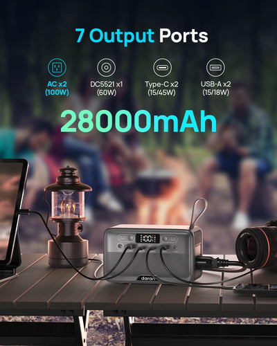 DaranEner R100 Portable Power Station | 100W 89.6Wh