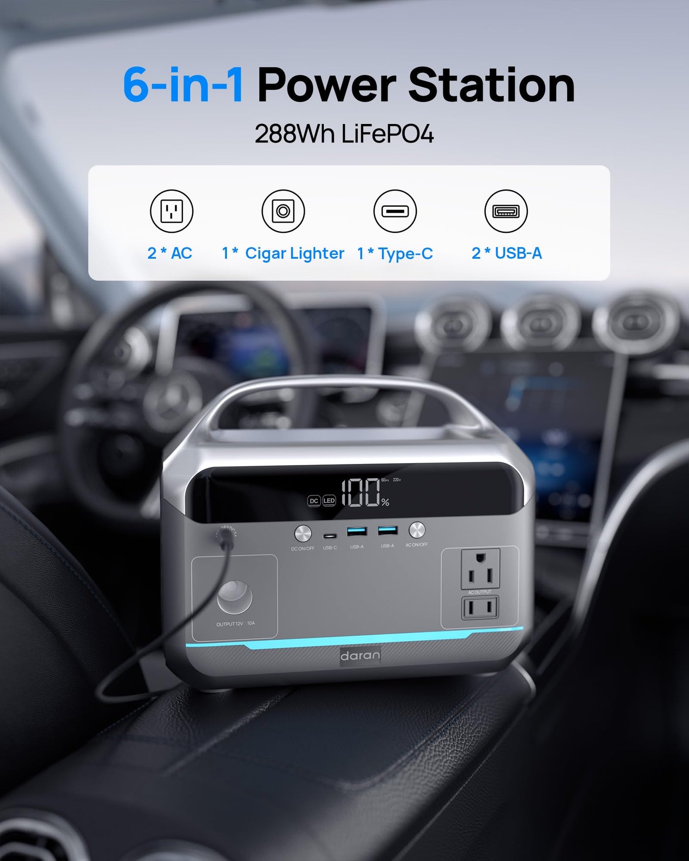 DaranEner NEO300L Portable Power Station | 350W 288Wh
