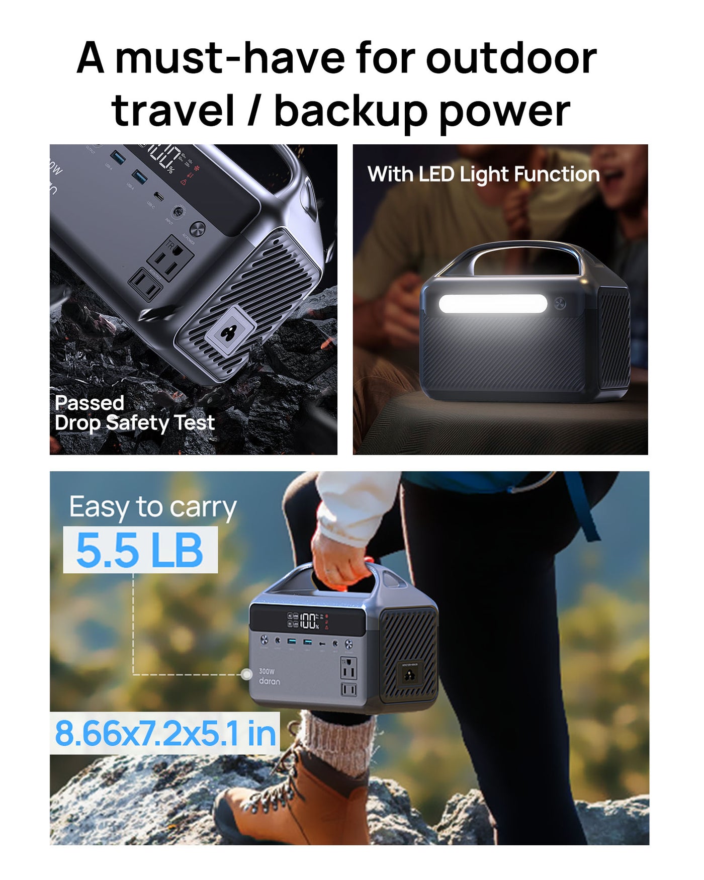DaranEner NEOZL Portable Power Station | 300W 192Wh